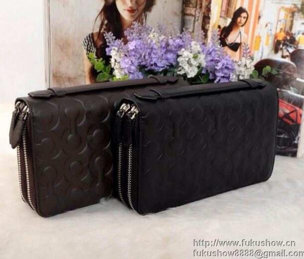 COACH 偽物 数量限定低価 コーチ 財布 レディース 長財布 ダブルファスナーウォレット レザー 本革 新作 ブラック ブラウン