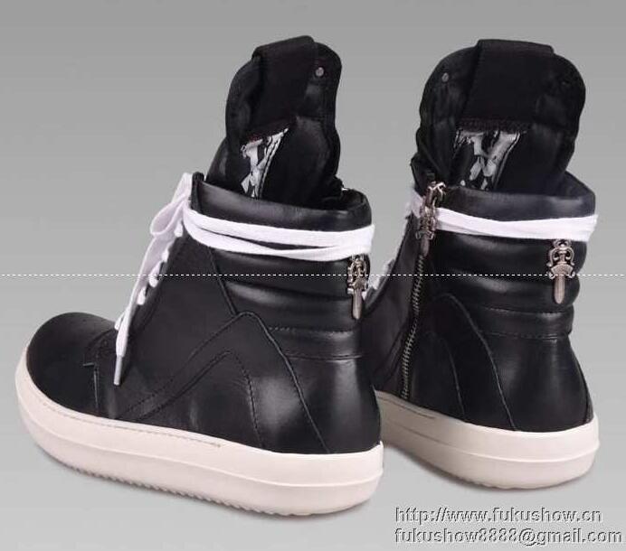 激安大特価大人気 クロム ハーツ 偽物 スニーカー CHROME HEARTS ハイカット スニーカー レザー 2017 靴 ブラック シューズ 本革