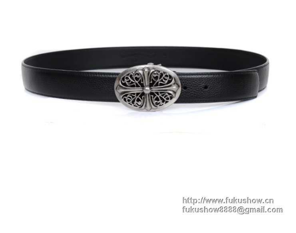 新作入荷人気CHROME HEARTS クロムハーツ クラシック オーバルクロス バックル レザー ベルト 本革 レザー ビジネスベルト