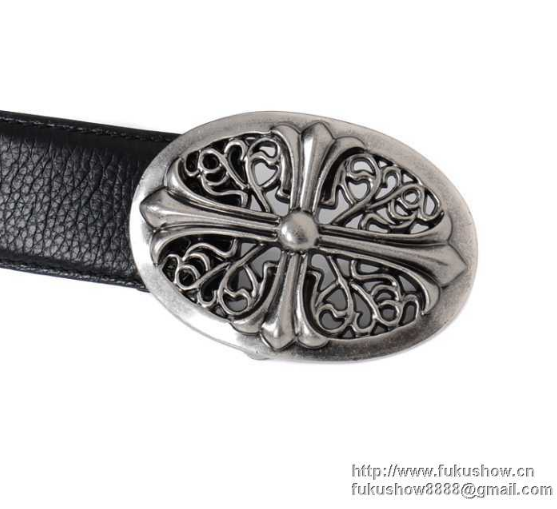 新作入荷人気CHROME HEARTS クロムハーツ クラシック オーバルクロス バックル レザー ベルト 本革 レザー ビジネスベルト