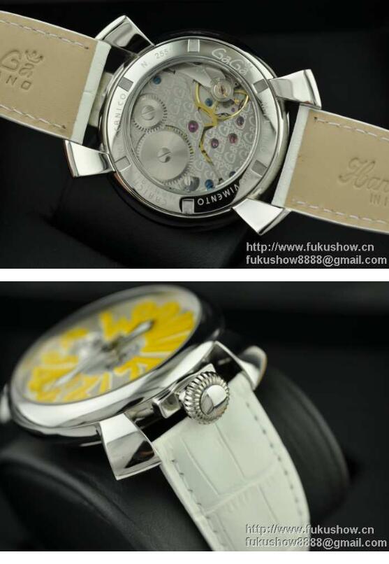 限定セール100%新品 ガガミラノ コピー 時計 マヌアーレ48MM メンズ ウォッチ 男性用腕時計 新商品 レザーベルト GaGa MILANO ホワイト