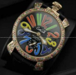 お買い得高品質GaGa MILANO ガガミラノ マヌアーレ 48MM ダイヤモデル 5010.1d2 日本製クオーツ カラフル 腕時計