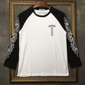 秋冬数量限定低価CHROME HEARTS クロムハーツ tシャツ コピー クロスプリン トラグラン 配色 切替 長袖 カットソー