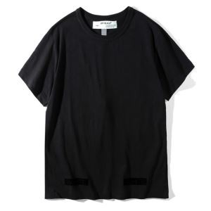 新作2018 春夏 OFF-WHITE 無地 オフホワイト ブランド ロゴ メンズ シンプル 半袖Ｔシャツ レディース クルーネック コットン 綿 カジュアル 人気 ブラック