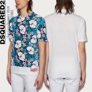 春夏品質保証定番DSQUARED2ディー スクエアー ド 偽物ハイビスカスTシャツ花柄総柄半袖S71GD0665S21600100