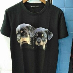 人気セール低価dolce Gabbanaドルチェ ガッバーナ コピー犬ドッグプリントイラストtシャツ半袖