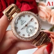 OMEGA一級品オメガ 腕時計 偽物ベゼルと文字盤にダイヤモンドのデザインおしゃれなウォッチレディース