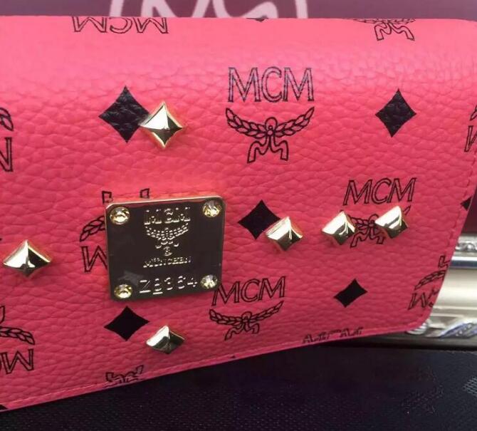 限定セール新作登場 mcm 財布 エムシーエム 長財布 ピンク ウォレットレディース レザー 財布 スバイク 本革 ショルダーバッグ
