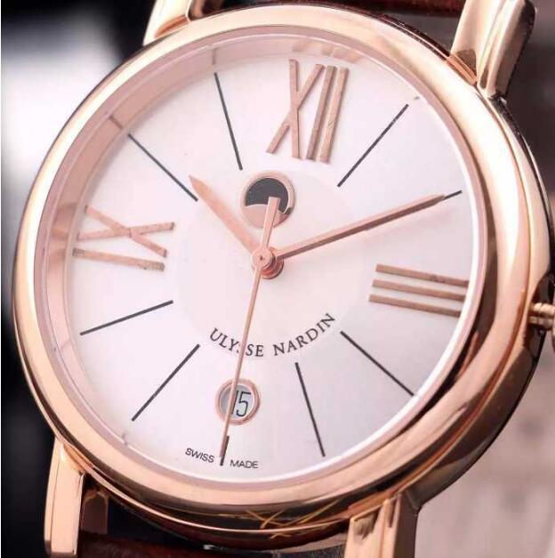 ULYSSE nardin 時計 クラシコ ルナ 人気セール定番 男性用腕時計 ユリスナルダン コピー メンズ ブラック ホワイト ゴールド 5色可選