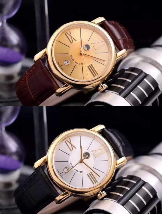 ULYSSE nardin 時計 クラシコ ルナ 人気セール定番 男性用腕時計 ユリスナルダン コピー メンズ ブラック ホワイト ゴールド 5色可選